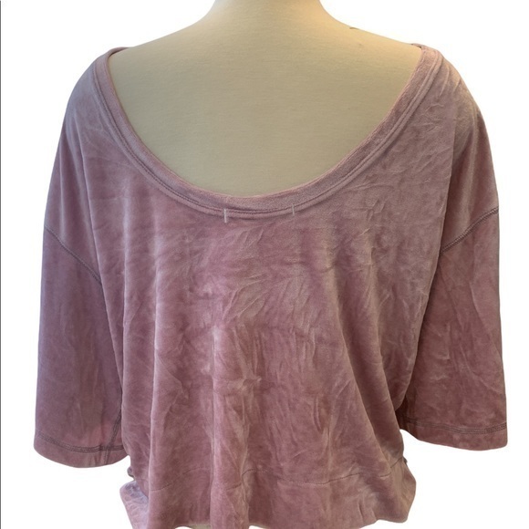 We The Free cropped open back velvet top. Color is pink first pic for reference - Picture 3 of 6